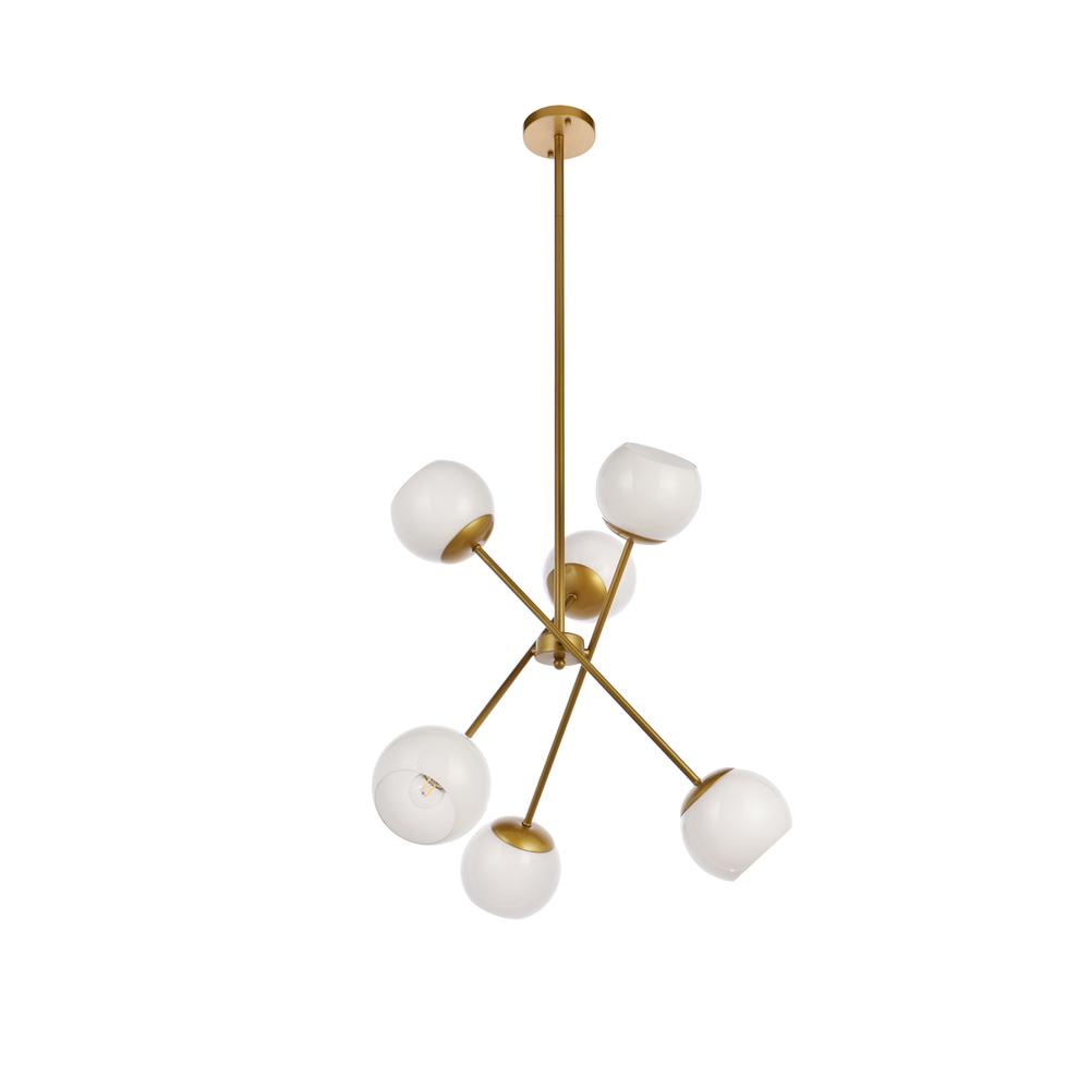 Axl 24 inch pendant in brass with white shade. Picture 6