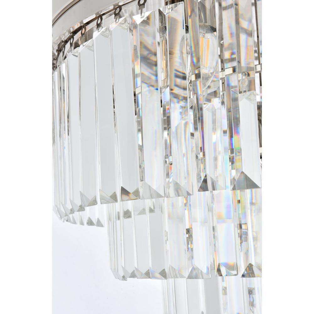 Sydney 17 light polished nickel Flush Mount Clear Royal Cut Crystal. Picture 5