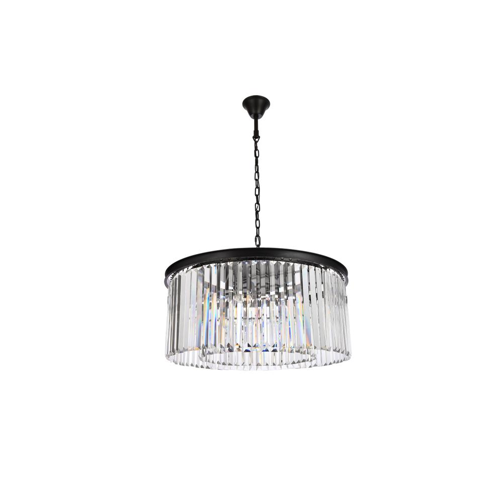 Sydney 8 light Matte Black Chandelier Clear Royal Cut Crystal. Picture 6