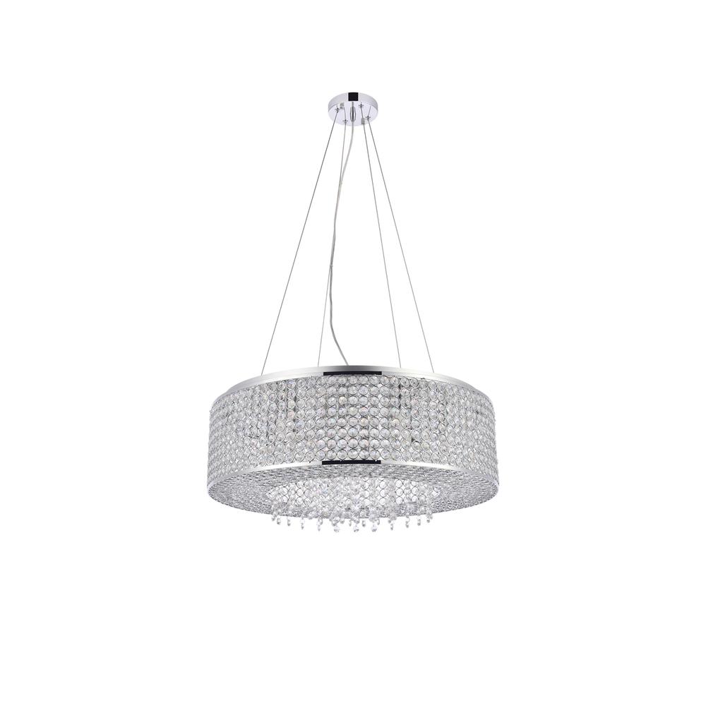 Amelie 10 light Chrome Pendant Clear Royal Cut Crystal. Picture 6