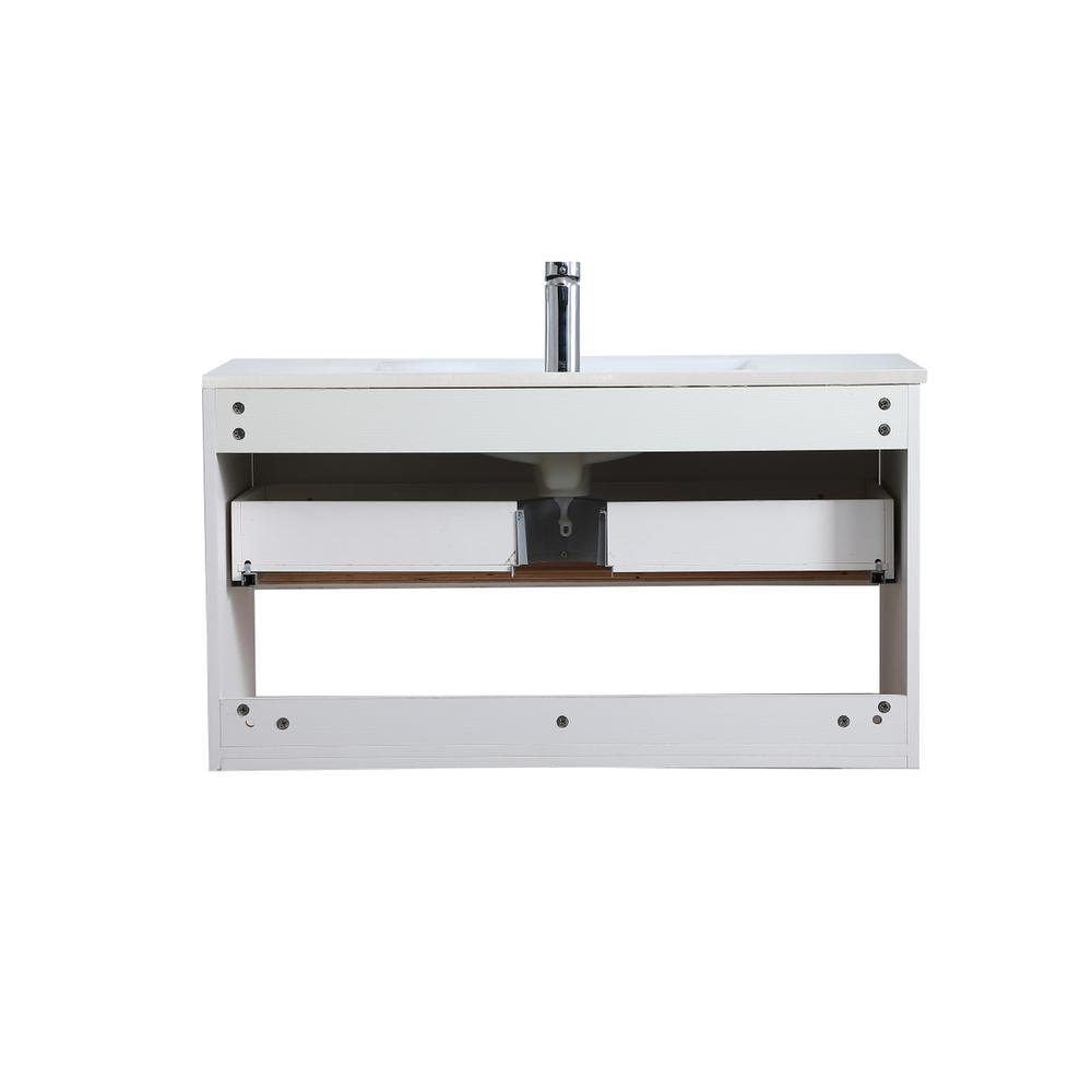 36 inch  Single Bathroom Floating Vanity in White. Picture 12