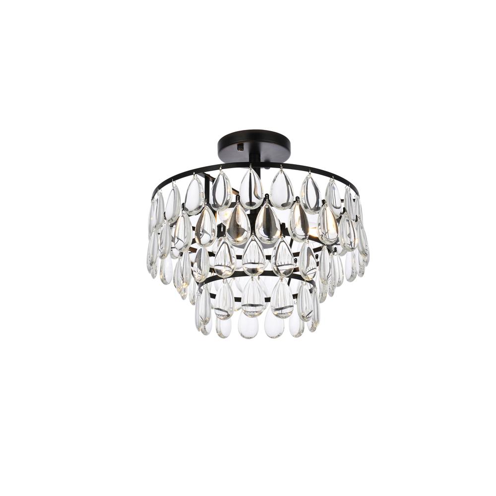 Mila 14 inch flush mount in black. Picture 2