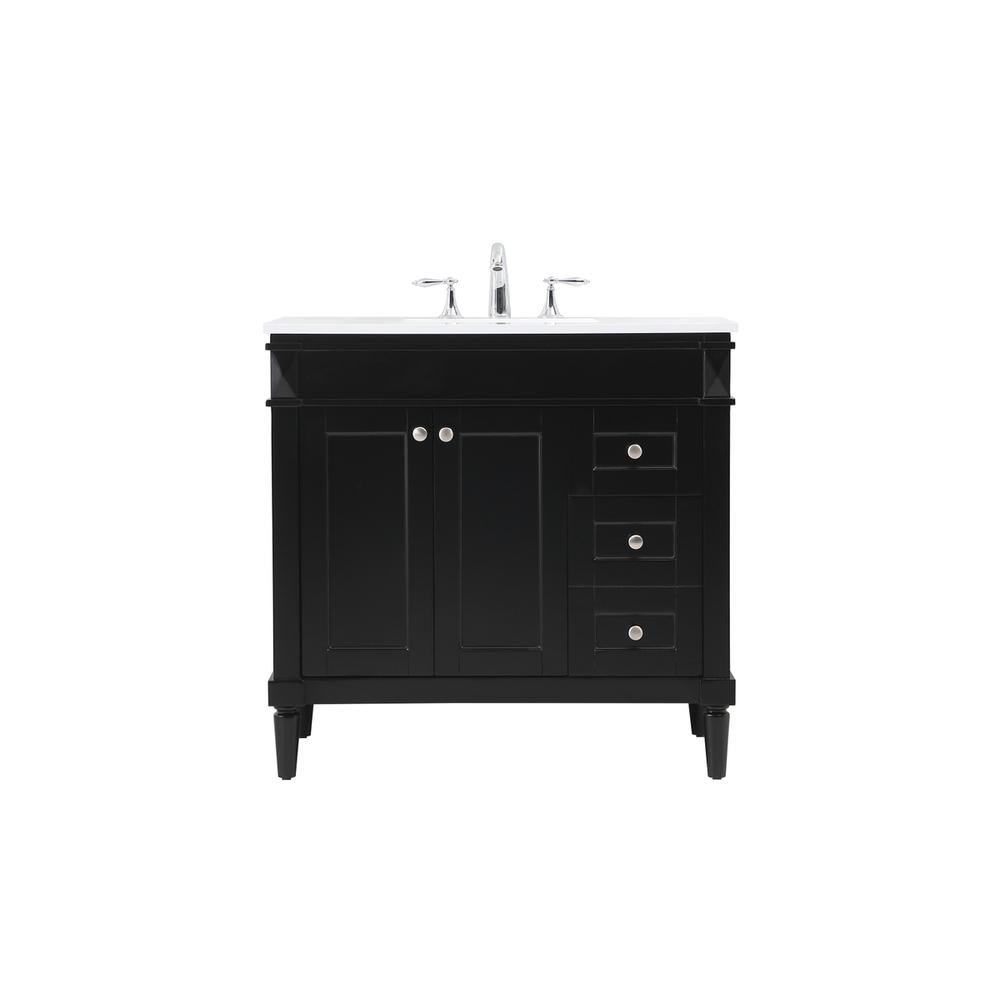 36 inch Single bathroom vanity in black. Picture 1