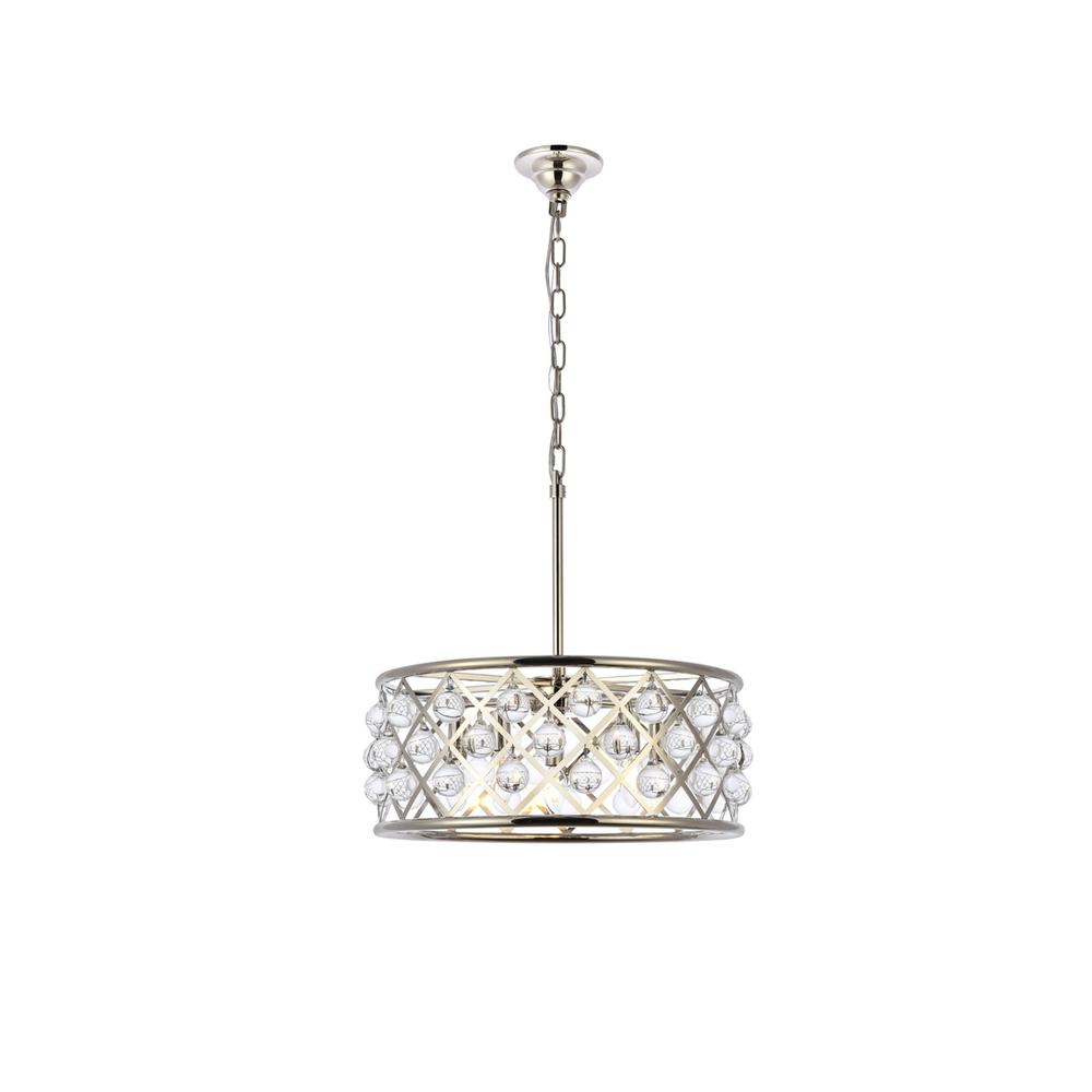 Madison 5 light polished Nickel Pendant Clear Royal Cut Crystal. Picture 1