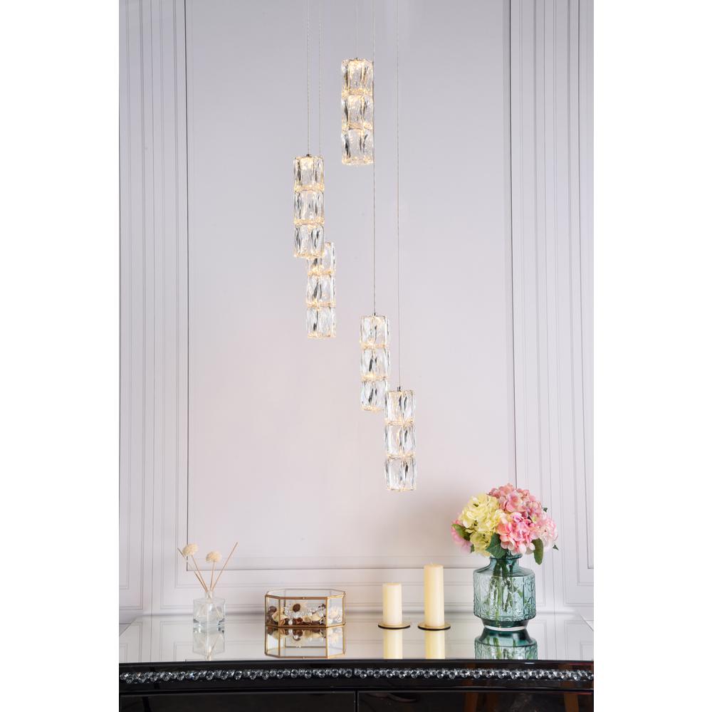Polaris LED light Chrome Pendant Clear Crystal. Picture 8