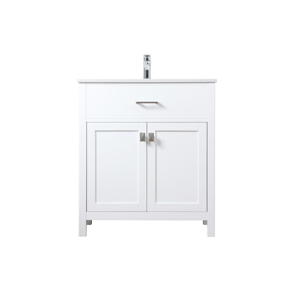 30 Inch SIngle Bathroom Vanity In White. Picture 1