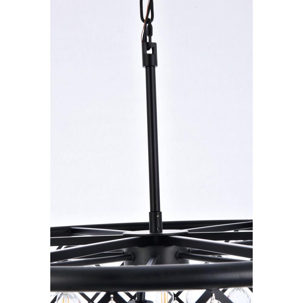 Madison 8 light Matte Black Chandelier Clear Royal Cut Crystal. Picture 4
