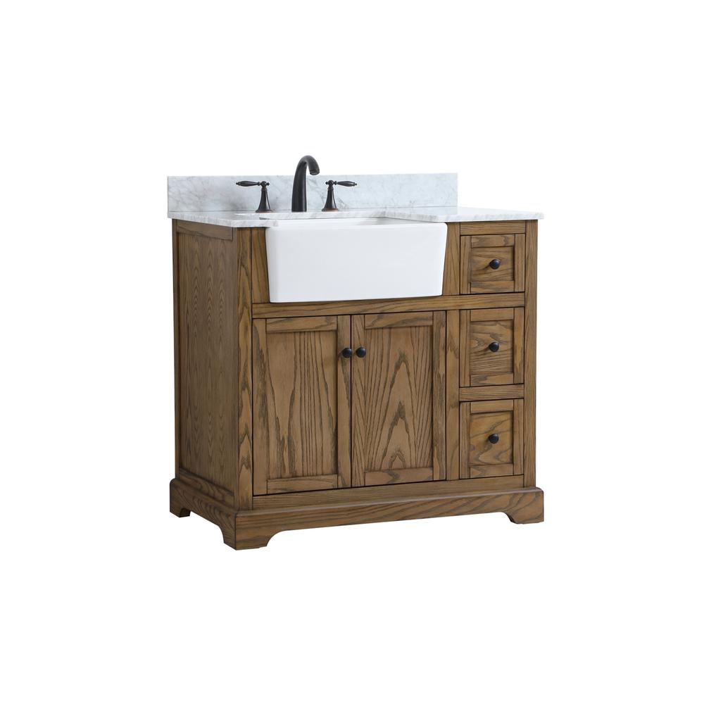 36 inch Single bathroom vanity in driftwood with backsplash. Picture 7
