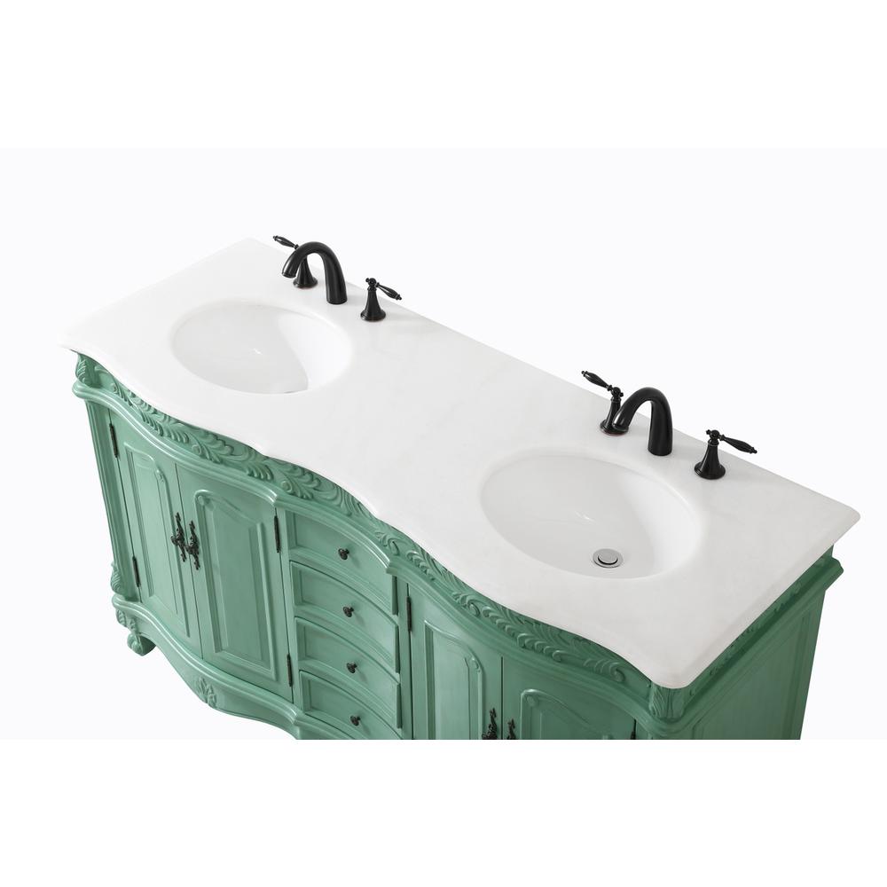 60 inch double Bathroom vanity in vintage mint. Picture 10