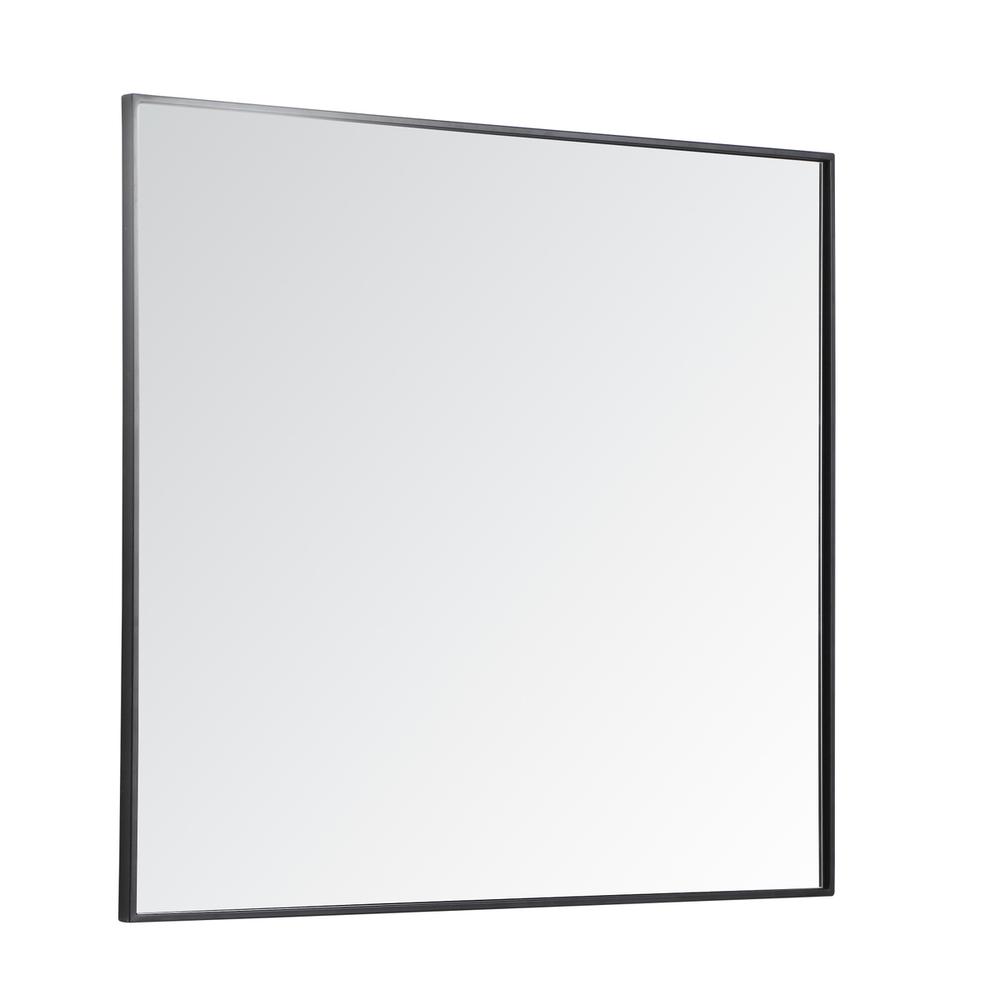 Metal frame rectangle mirror 36 inch in Black. Picture 7