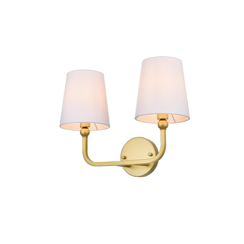 Colson 2 light Brass and Clear Bath Sconce. Picture 2
