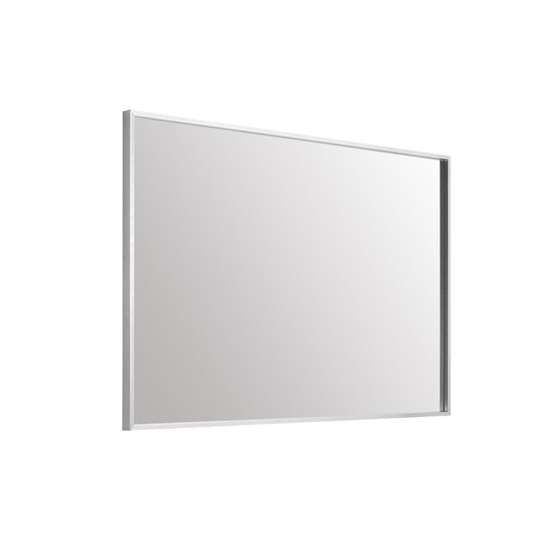 Aluminum Frame Square Mirror 30x36 In Silver. Picture 3