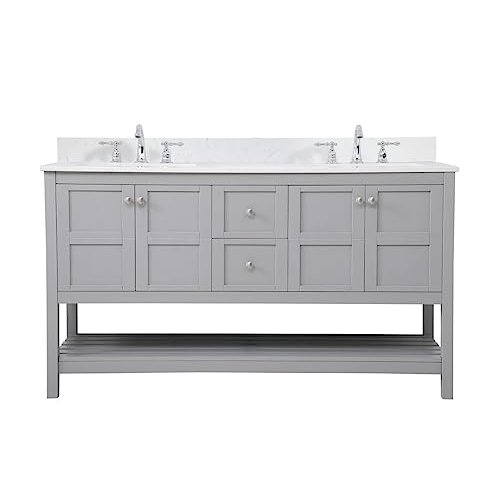 60 inch Single Bathroom Vanity in Gray. Picture 9