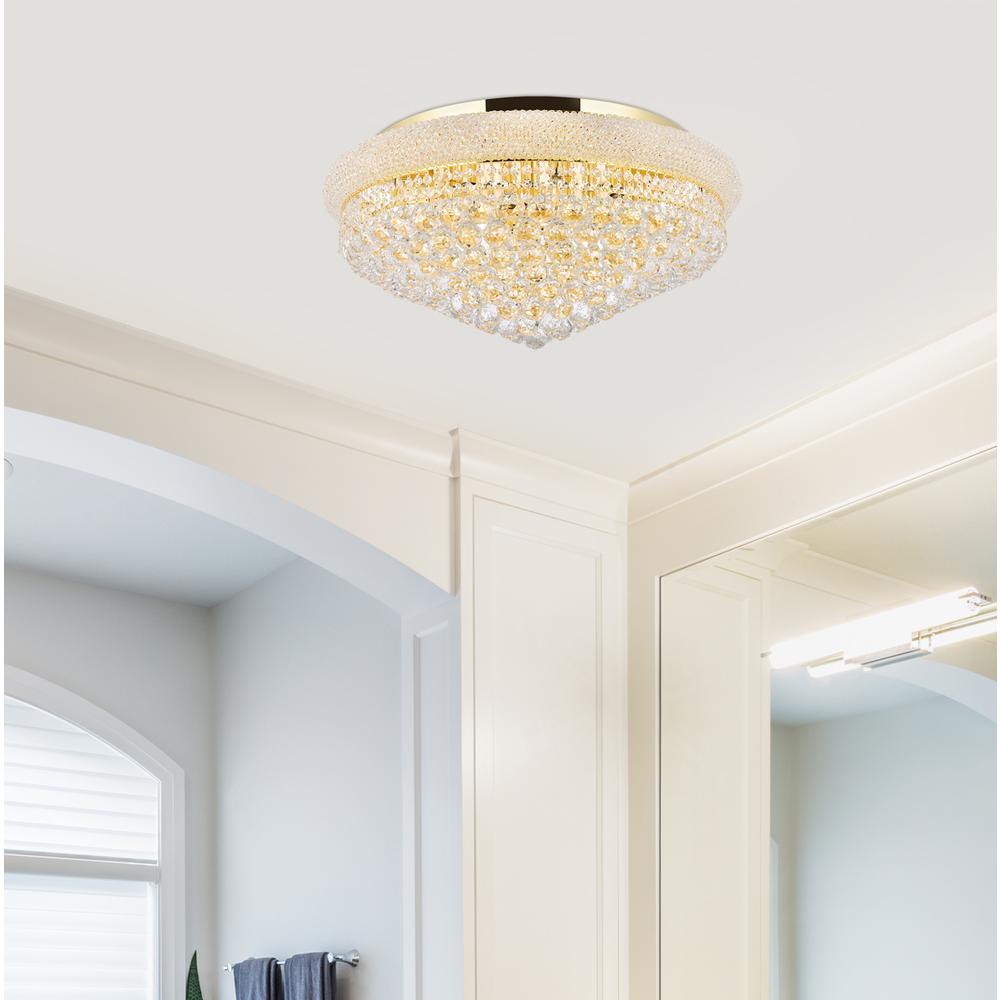 Primo 15 light Gold Flush Mount Clear Royal Cut Crystal. Picture 8
