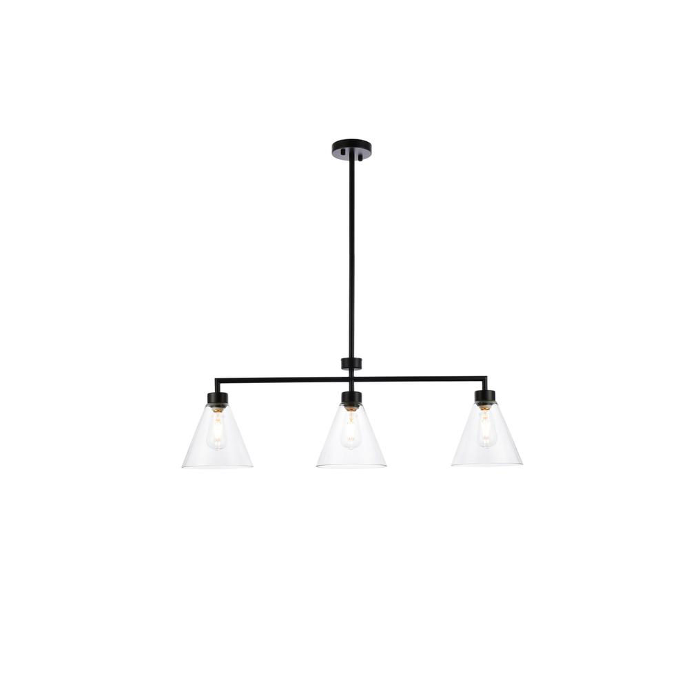 Mera 3 lights black pendant. Picture 1