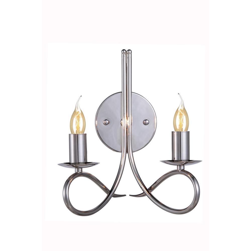 Lyndon 2 light polished Nickel Wall Sconce. Picture 1
