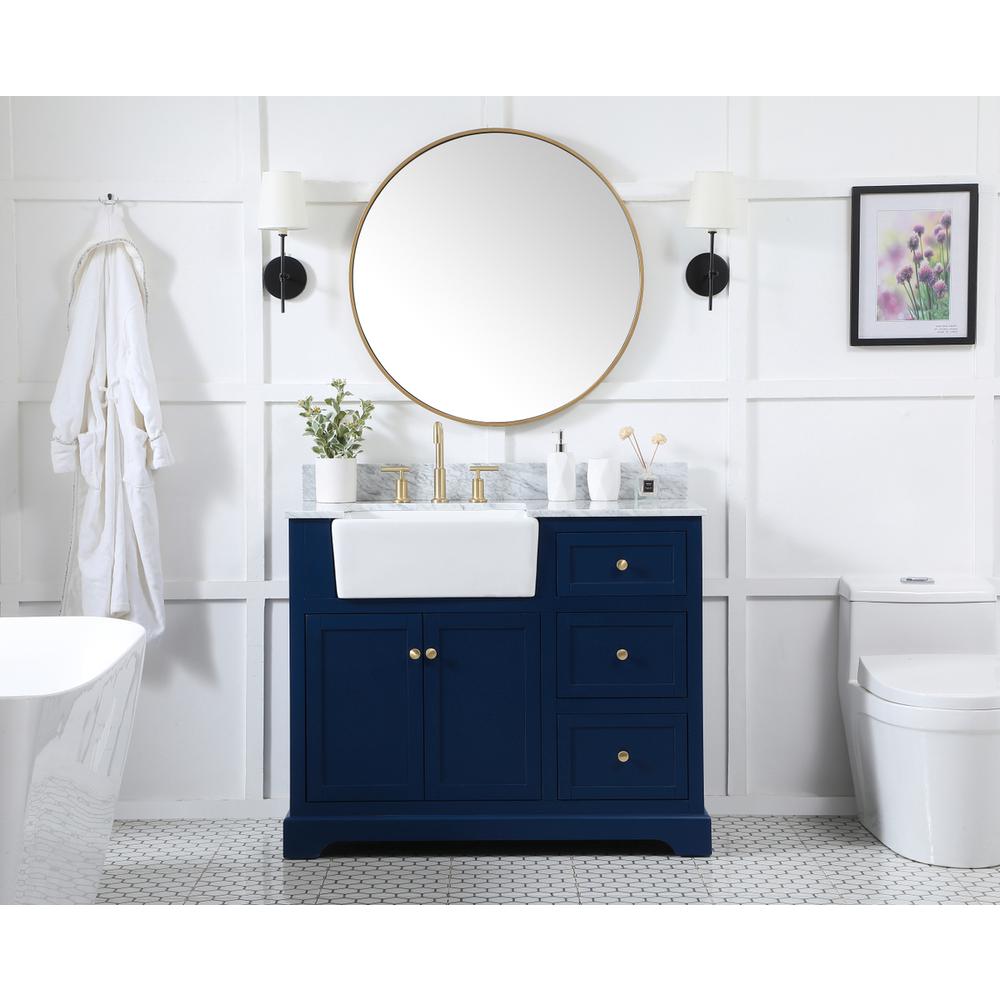 42 inch Single bathroom vanity in blue with backsplash. Picture 4