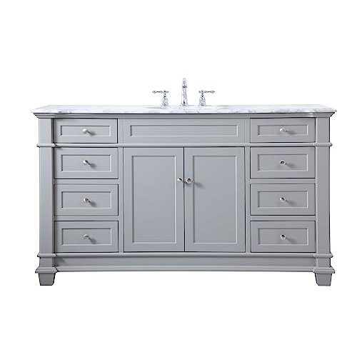 60 inch Single Bathroom Vanity set in Grey. Picture 6