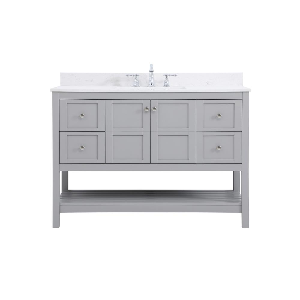 48 inch Single Bathroom Vanity in Gray with Backsplash. Picture 1