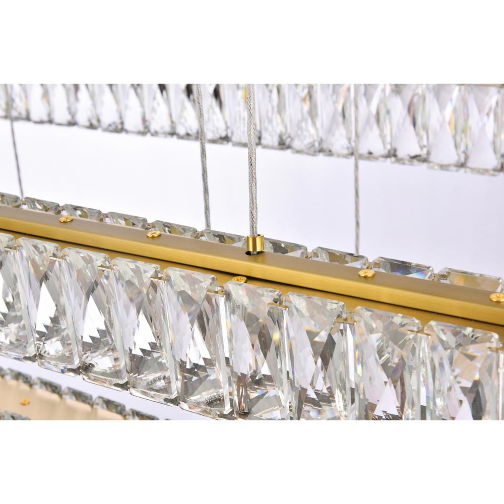 Monroe 42 inch LED triple rectangle pendant in gold. Picture 4