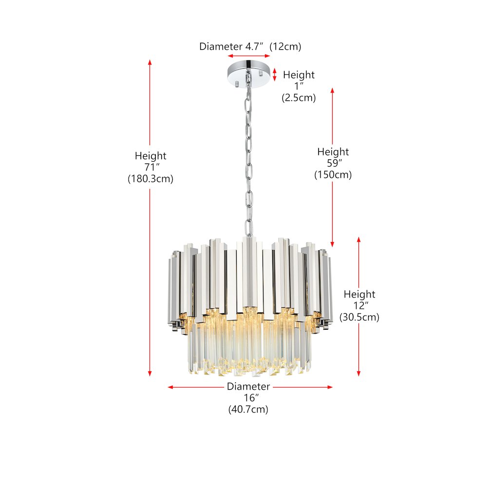 Willow 16 Inch Chandelier In Chrome. Picture 8