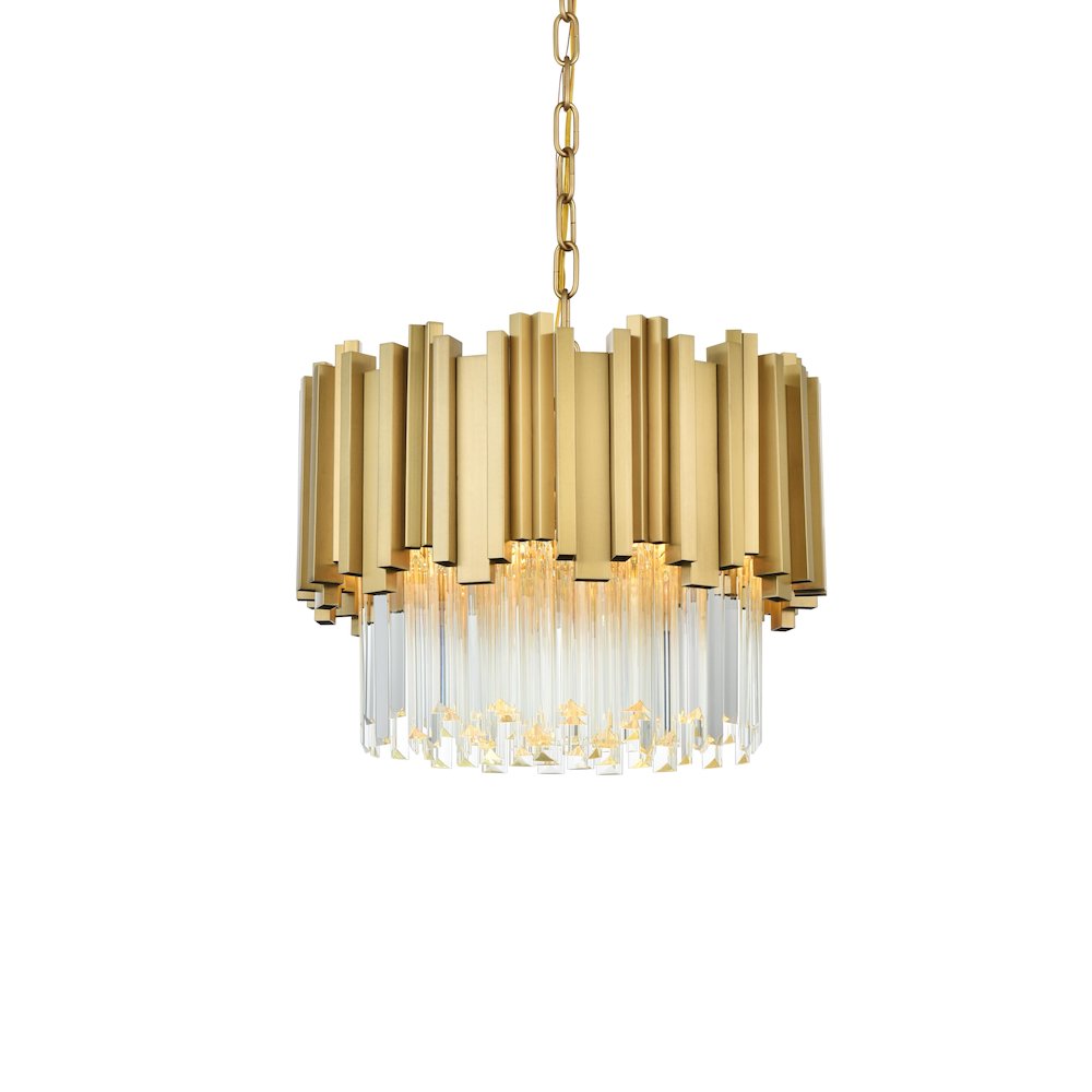 Willow 16 Inch Chandelier In Satin Gold. Picture 3