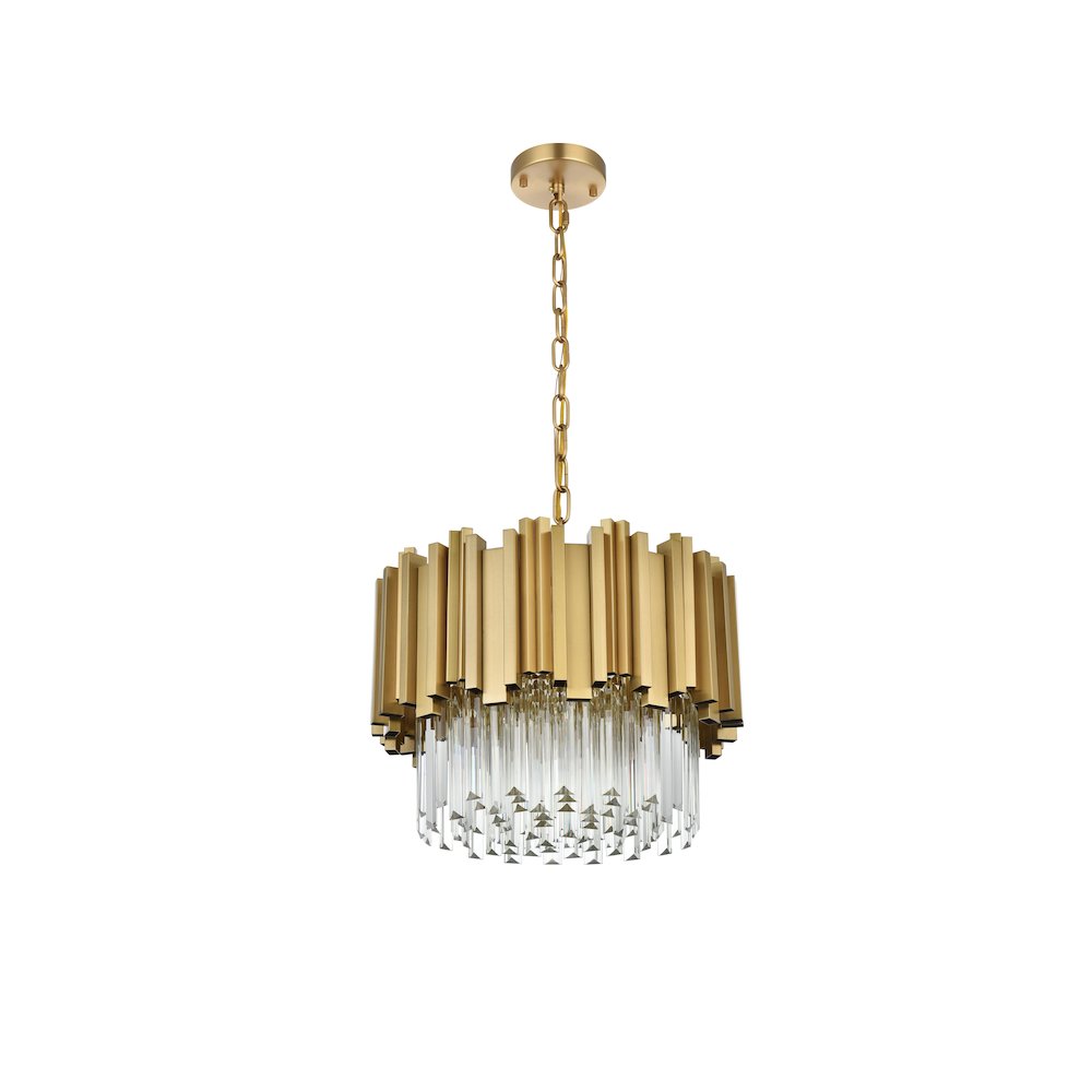 Willow 16 Inch Chandelier In Satin Gold. Picture 7