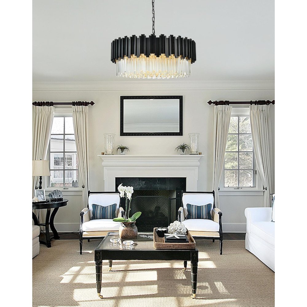 Willow 32 Inch Chandelier In Black. Picture 2