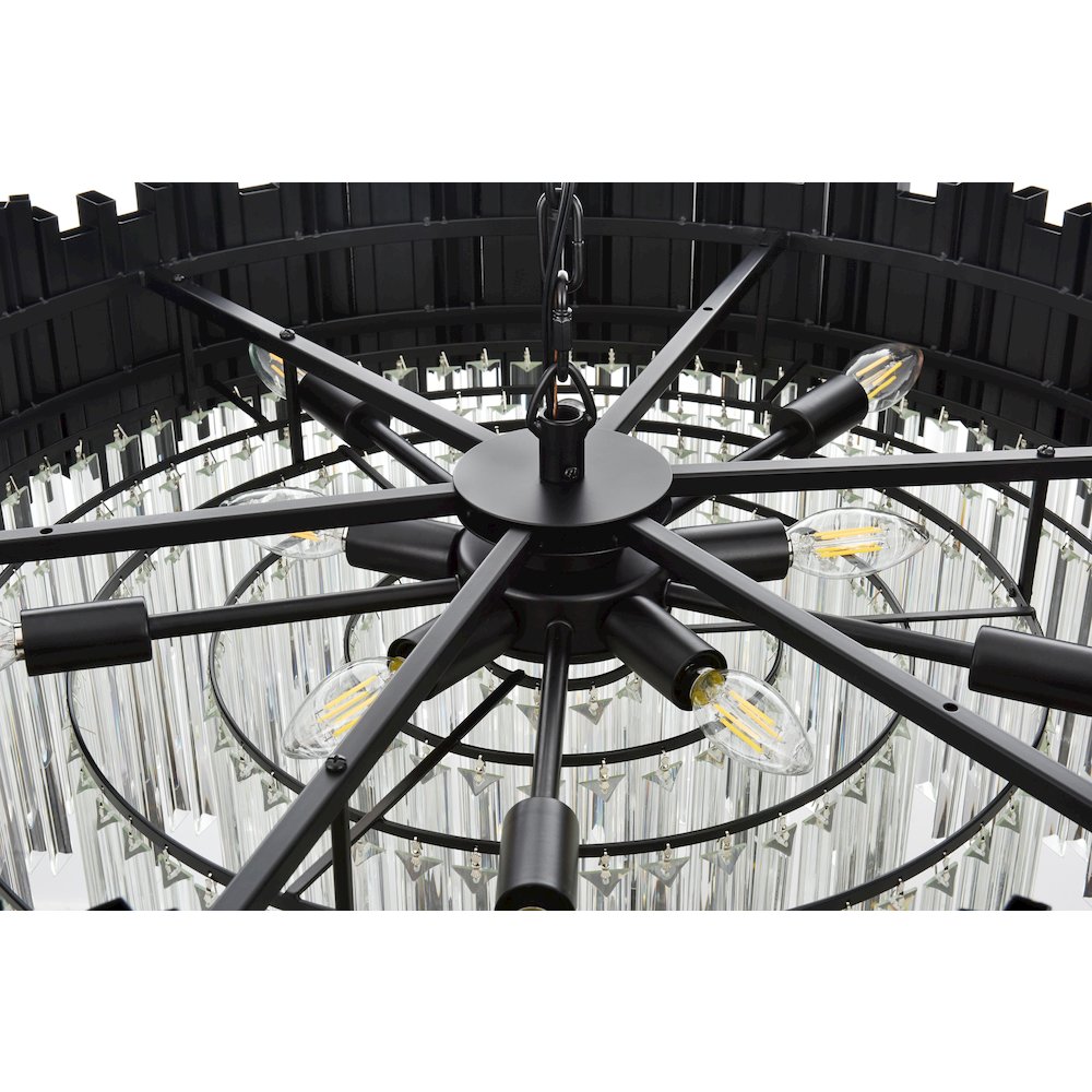 Willow 32 Inch Chandelier In Black. Picture 5