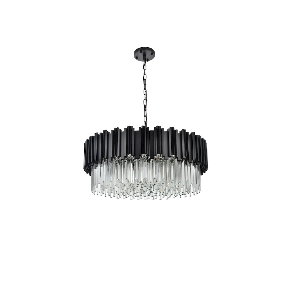 Willow 32 Inch Chandelier In Black. Picture 7