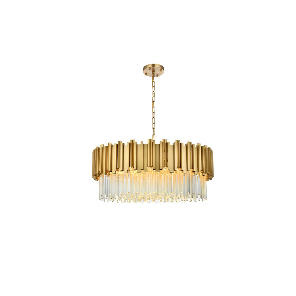 Willow 32 Inch Chandelier In Satin Gold. Picture 1