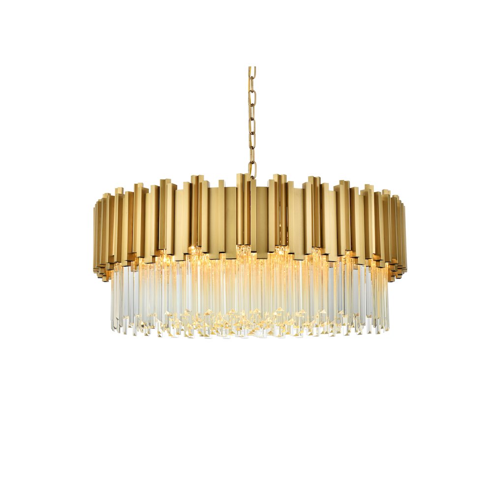 Willow 32 Inch Chandelier In Satin Gold. Picture 3