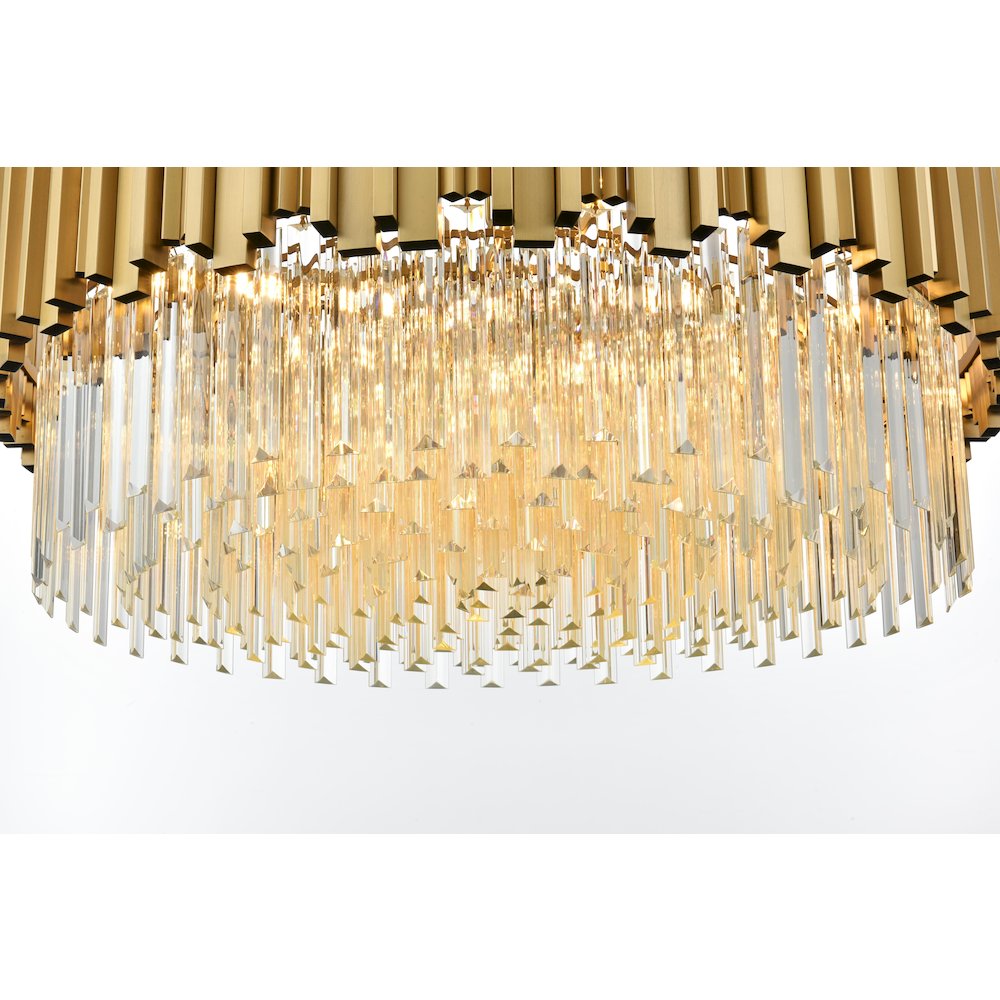 Willow 32 Inch Chandelier In Satin Gold. Picture 4