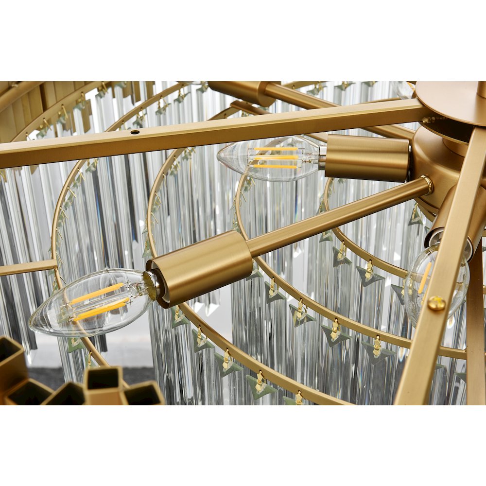 Willow 32 Inch Chandelier In Satin Gold. Picture 5