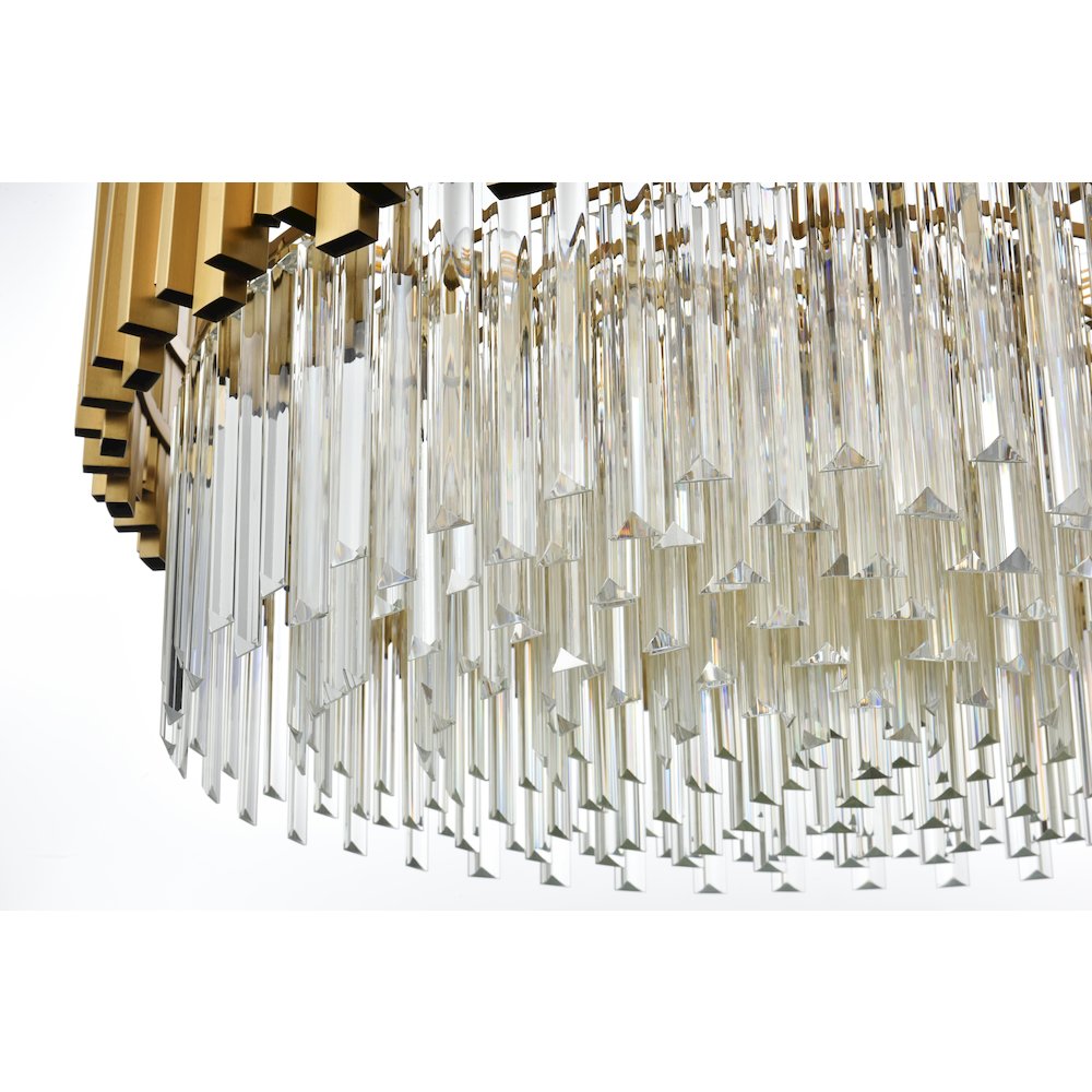 Willow 32 Inch Chandelier In Satin Gold. Picture 6