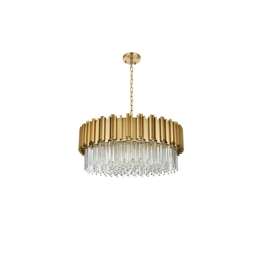 Willow 32 Inch Chandelier In Satin Gold. Picture 7