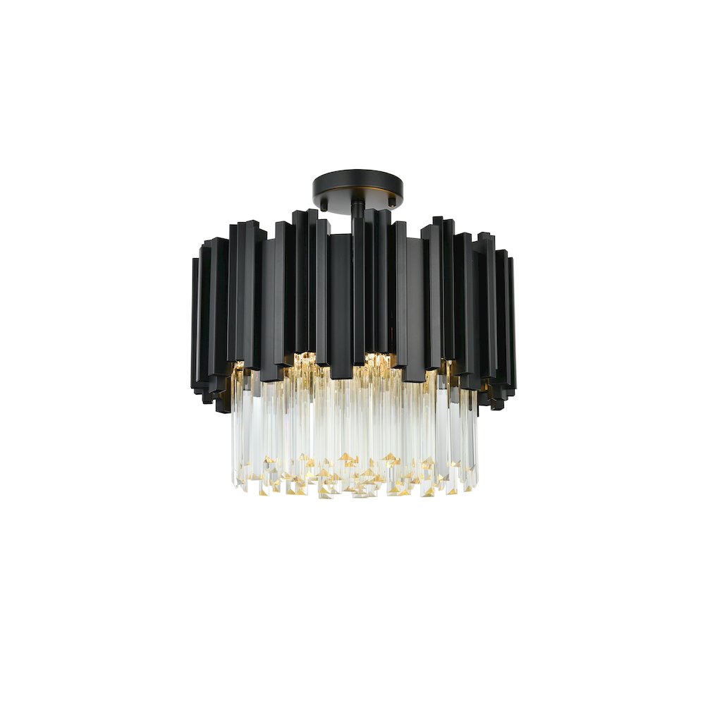 Willow 16 Inch Flush Mount In Black. Picture 1