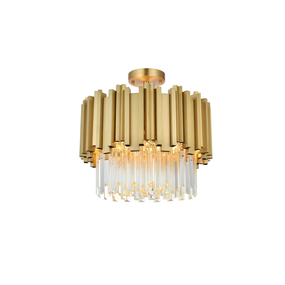Willow 16 Inch Flush Mount In Satin Gold. Picture 1