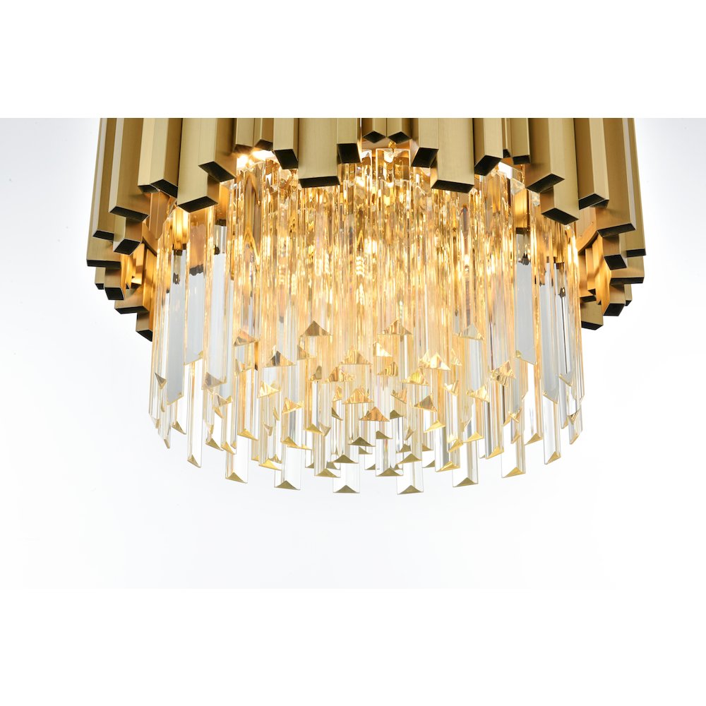 Willow 16 Inch Flush Mount In Satin Gold. Picture 4