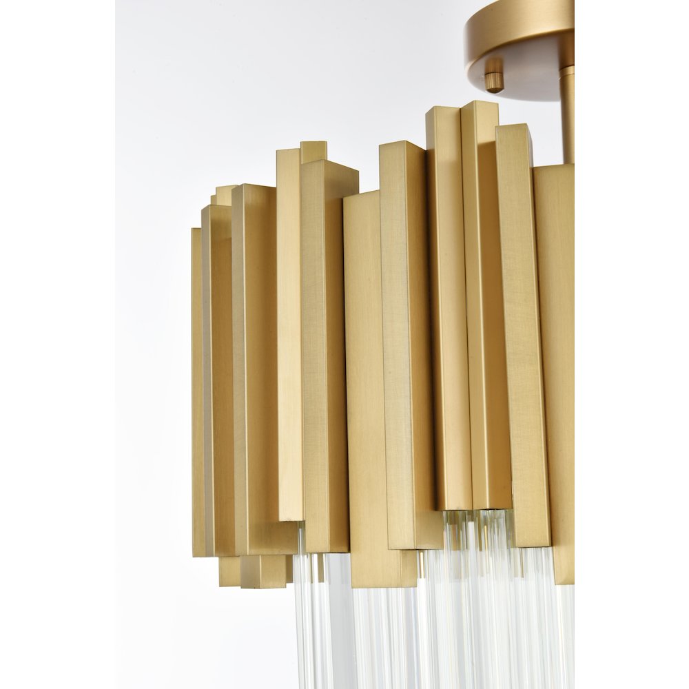 Willow 16 Inch Flush Mount In Satin Gold. Picture 5