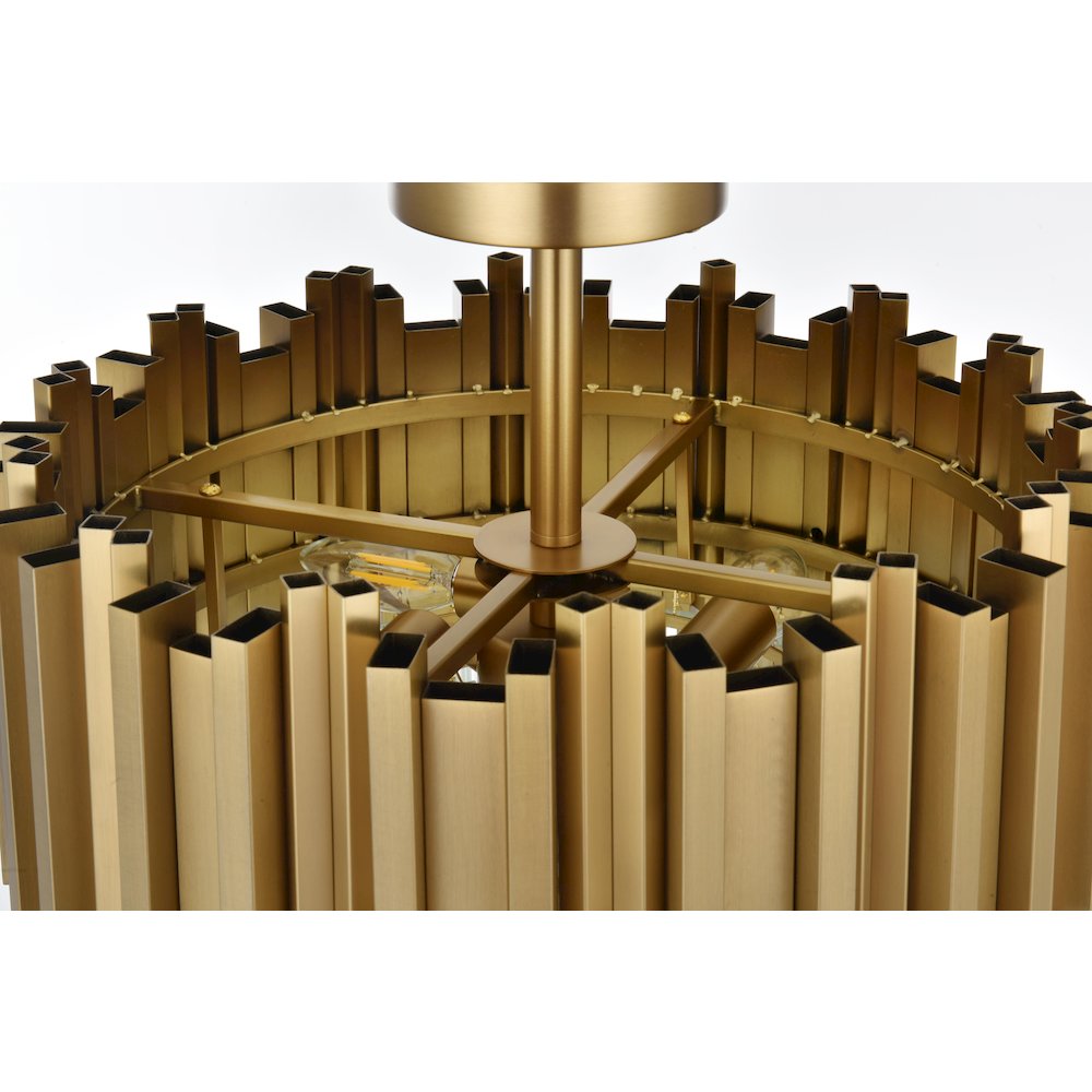 Willow 16 Inch Flush Mount In Satin Gold. Picture 6