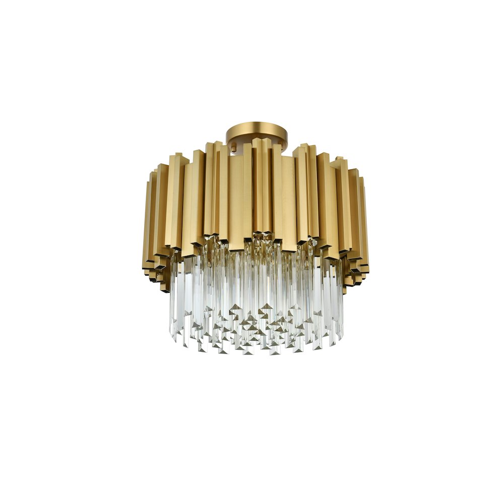 Willow 16 Inch Flush Mount In Satin Gold. Picture 7