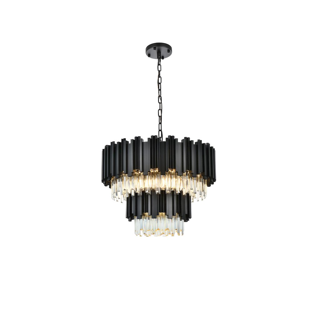 Willow 24 Inch Chandelier In Black. Picture 1