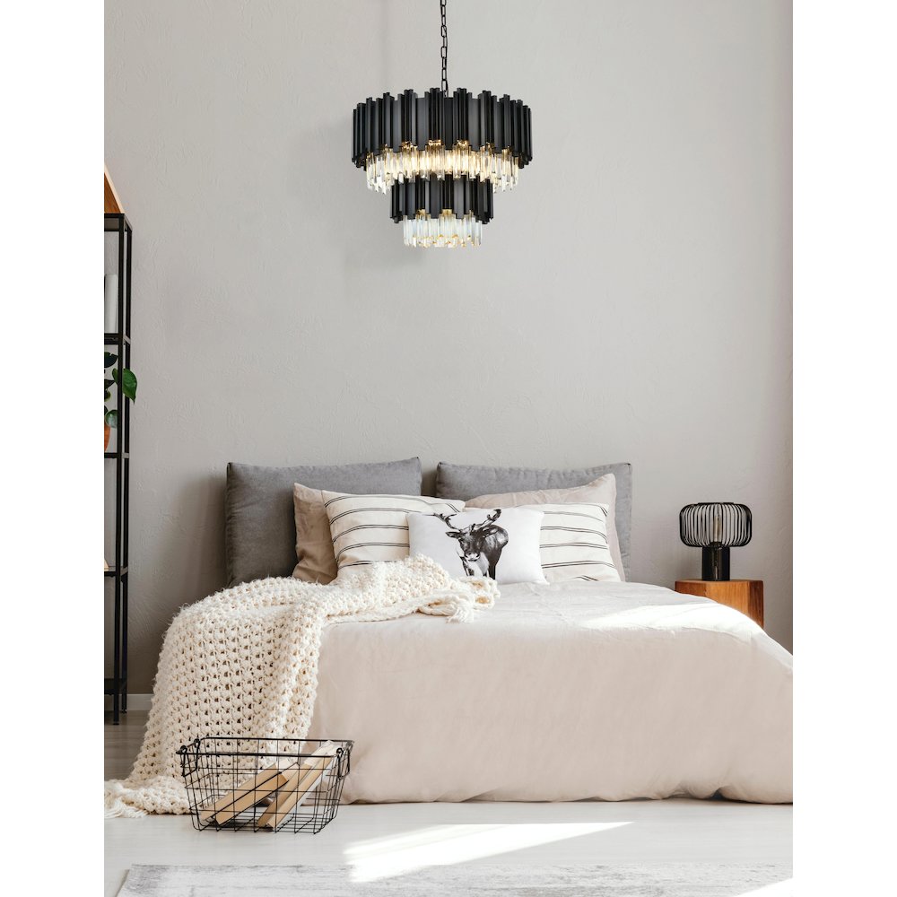Willow 24 Inch Chandelier In Black. Picture 2