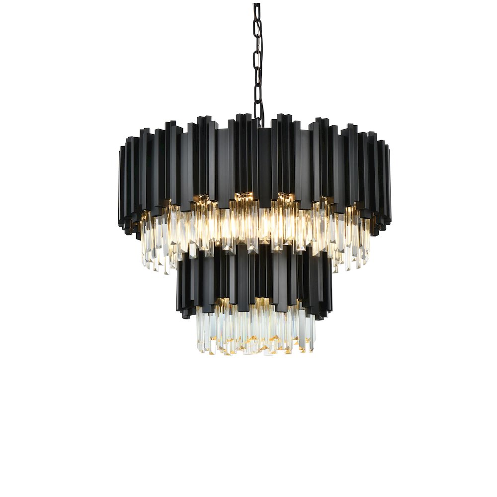 Willow 24 Inch Chandelier In Black. Picture 3