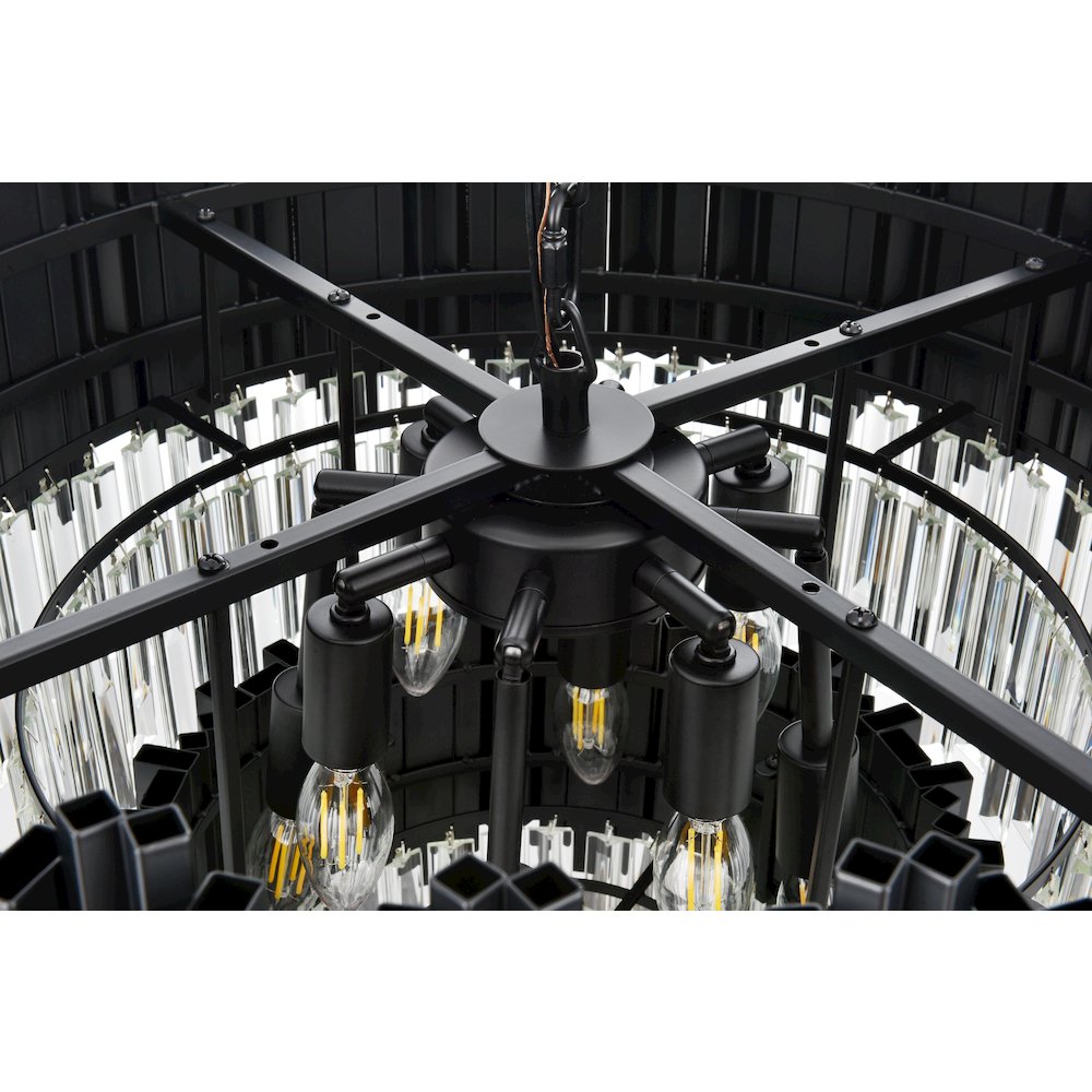 Willow 24 Inch Chandelier In Black. Picture 5