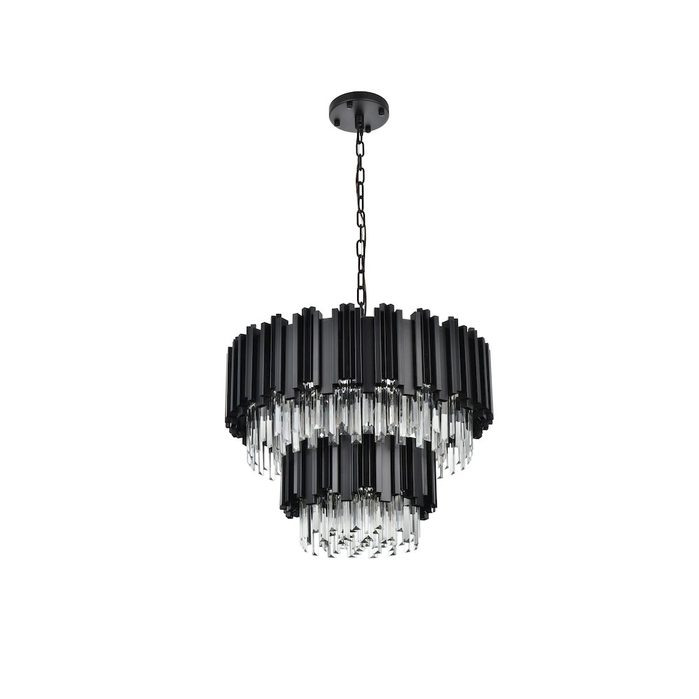Willow 24 Inch Chandelier In Black. Picture 7