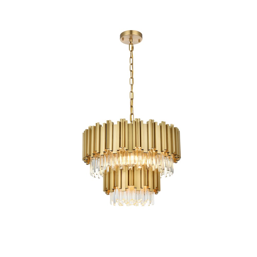 Willow 24 Inch Chandelier In Satin Gold. Picture 1