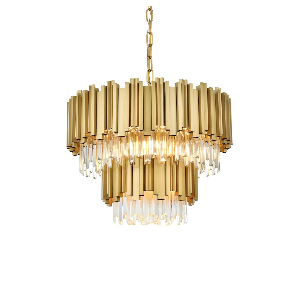 Willow 24 Inch Chandelier In Satin Gold. Picture 3