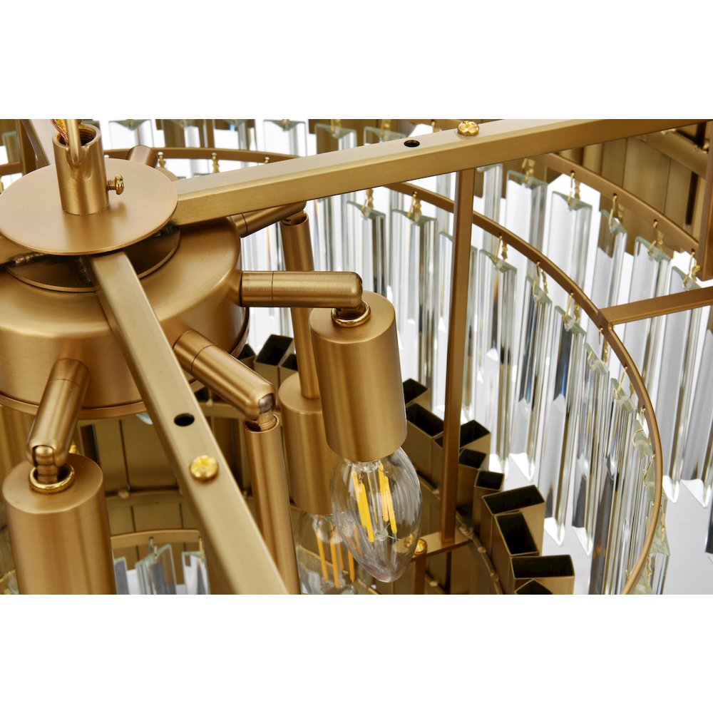 Willow 24 Inch Chandelier In Satin Gold. Picture 5